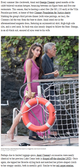 Amal Clooney’s Magenta Moment in Como