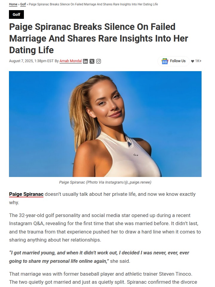 Paige Spiranac Sets the Record Straight