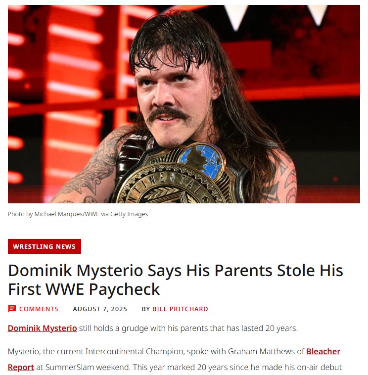Dominik Mysterio Calls Out Rey Over WWE Payday
