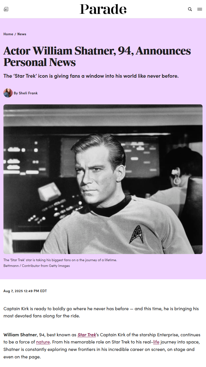 William Shatner’s Fan Book Twist 🚀