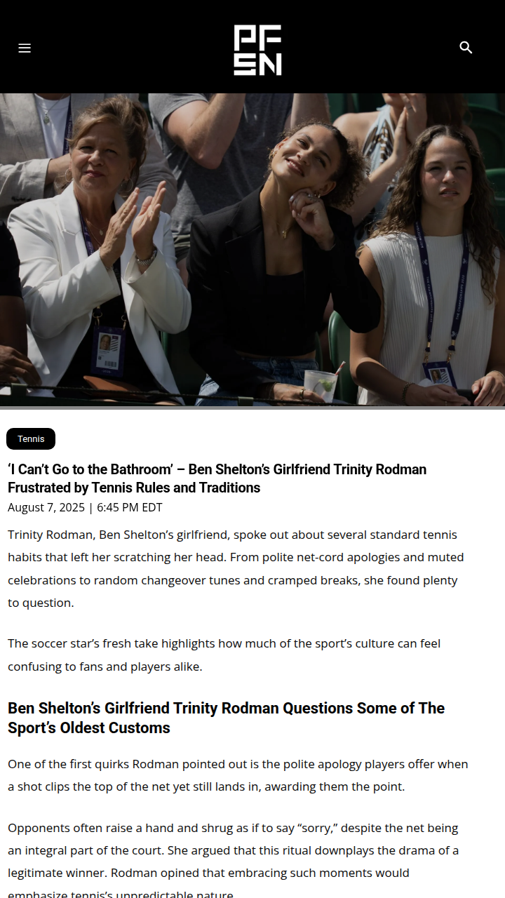 Trinity Rodman Calls Out Tennis Traditions