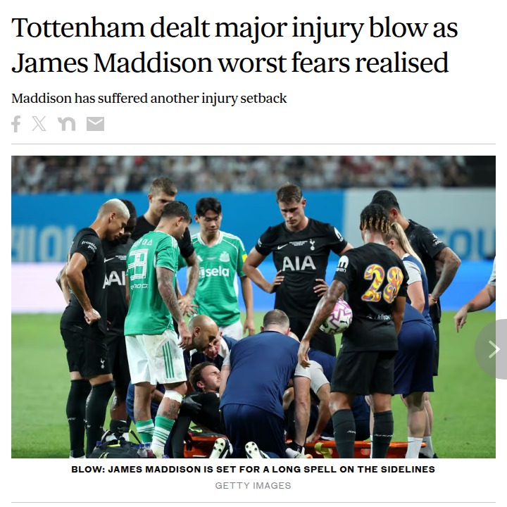 Spurs Rocked: Maddison ACL Nightmare