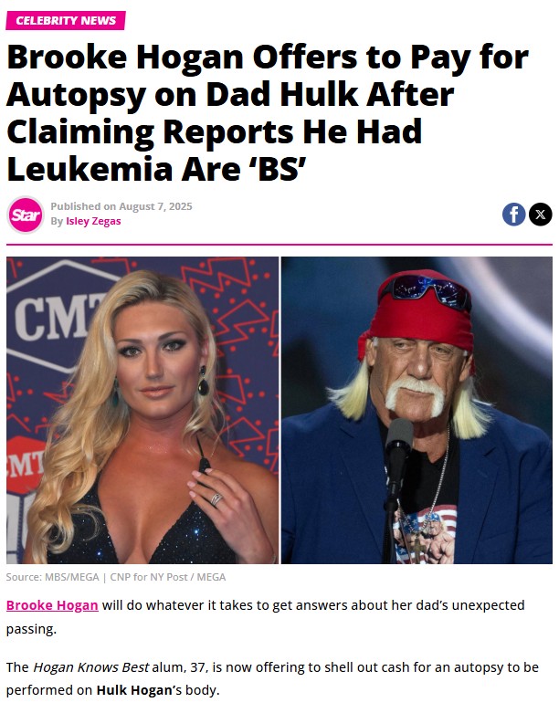 Hulk Hogan Autopsy Drama: Brooke Speaks Out