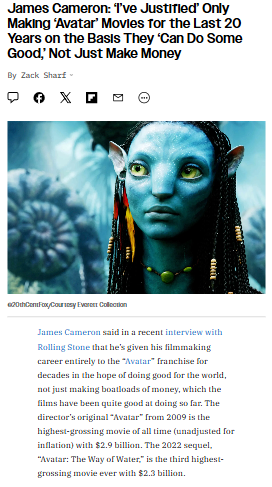 James Cameron’s Avatar Obsession 🌍