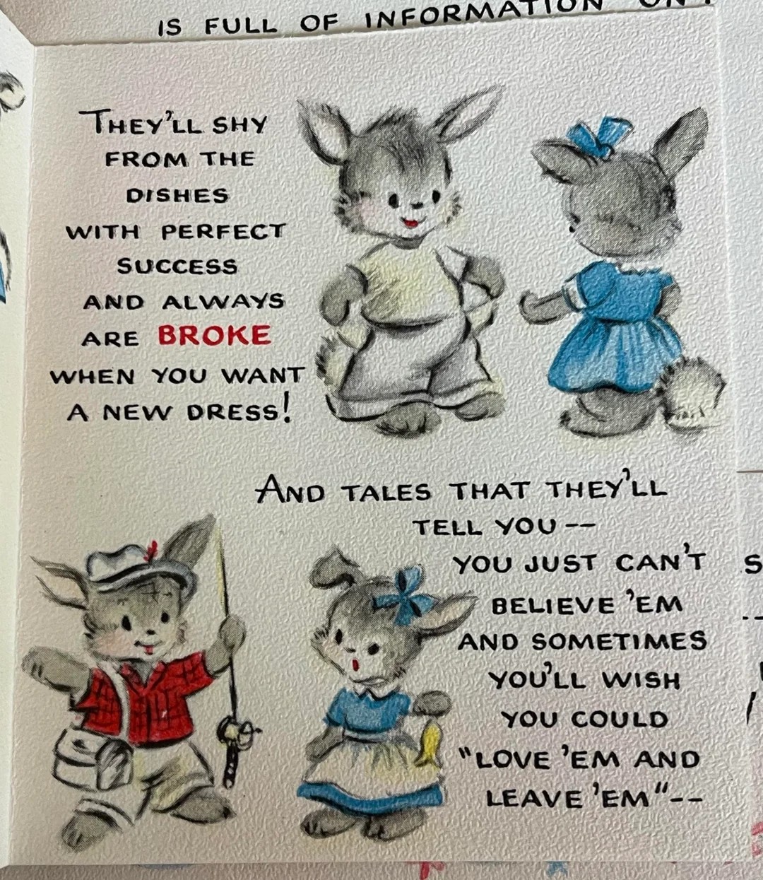 Great grandma’s wedding cards super cute as well as super sexism (1952, USA)