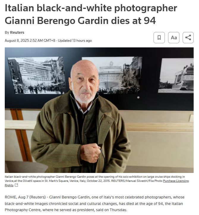 Berengo Gardin’s Legacy Sparks Artist vs. Witness Debate 🖤