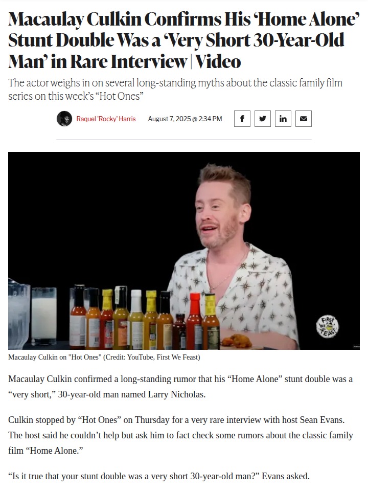 Home Alone Stunt Double Was 30?! 🤯