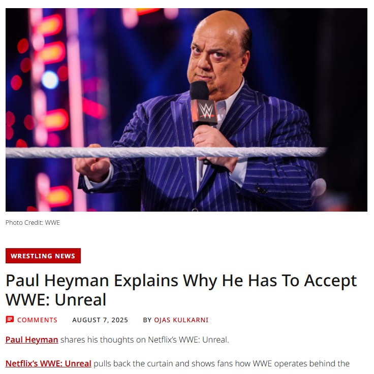 Paul Heyman on WWE: Unreal’s Big Reveal 🤯