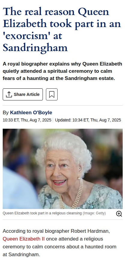 👑 Queen Elizabeth’s Secret ‘Exorcism’ at Sandringham