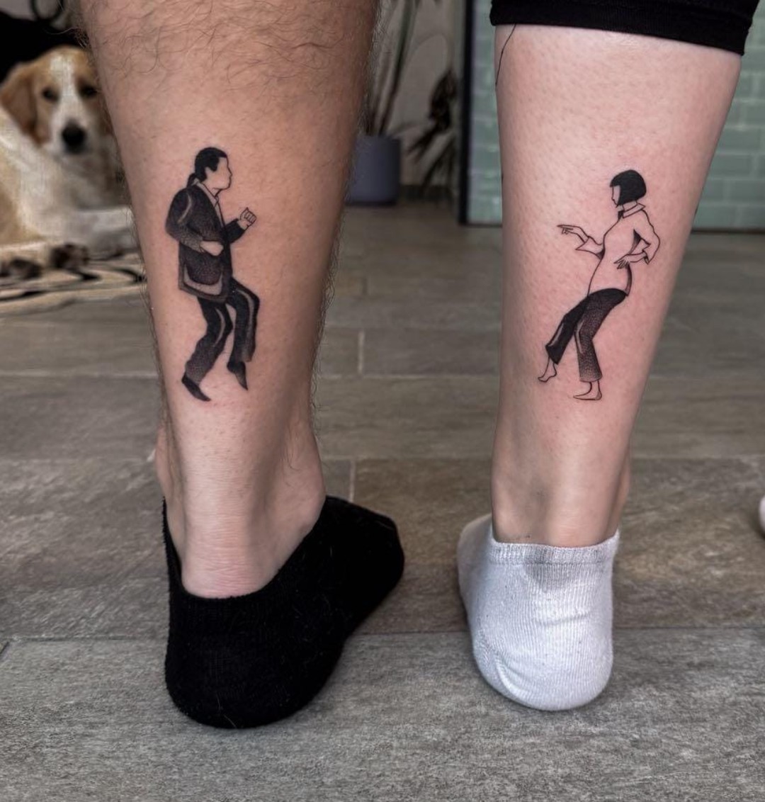 Couple tattoo inspired by Pulp Fiction 😂😂 