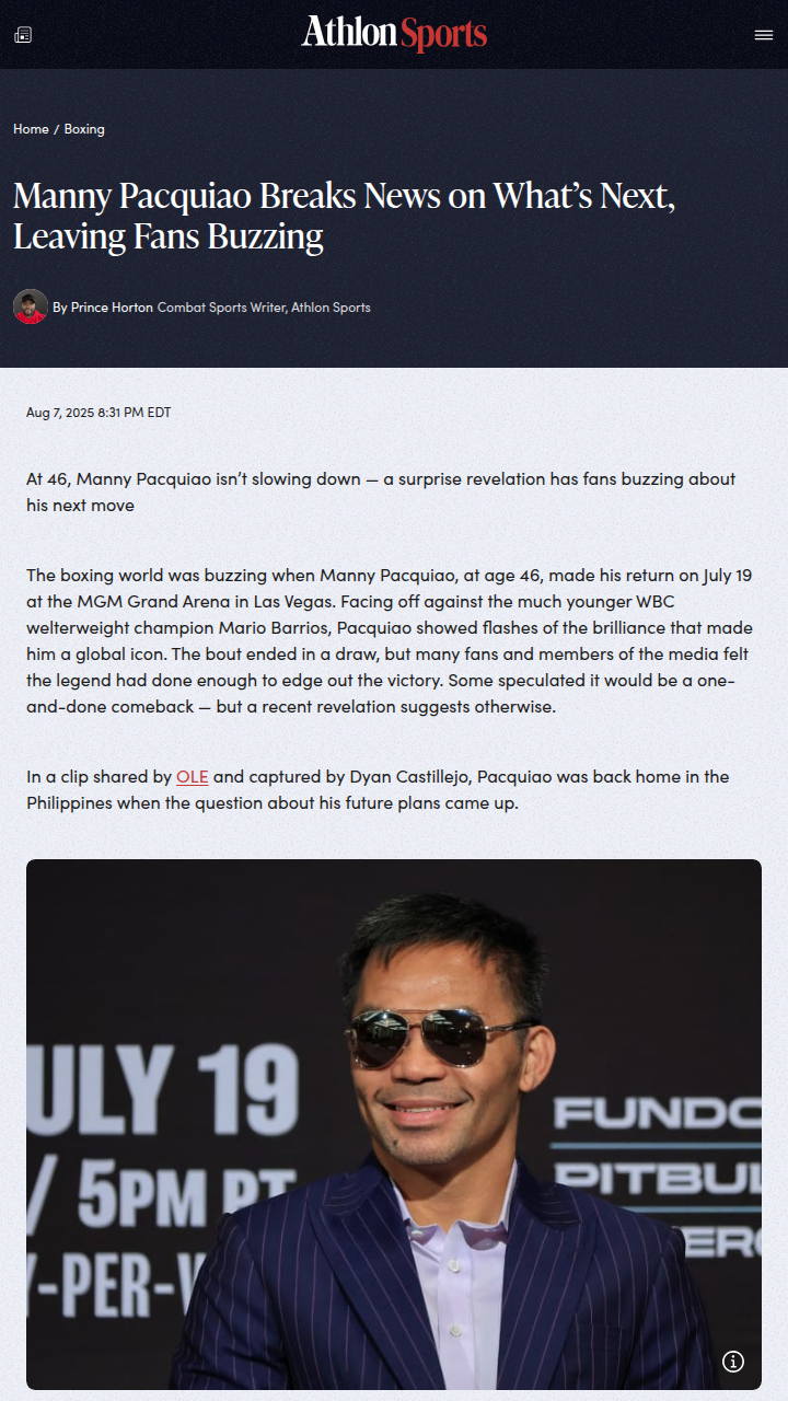 Pacquiao Eyes December Return—Rematch Next?