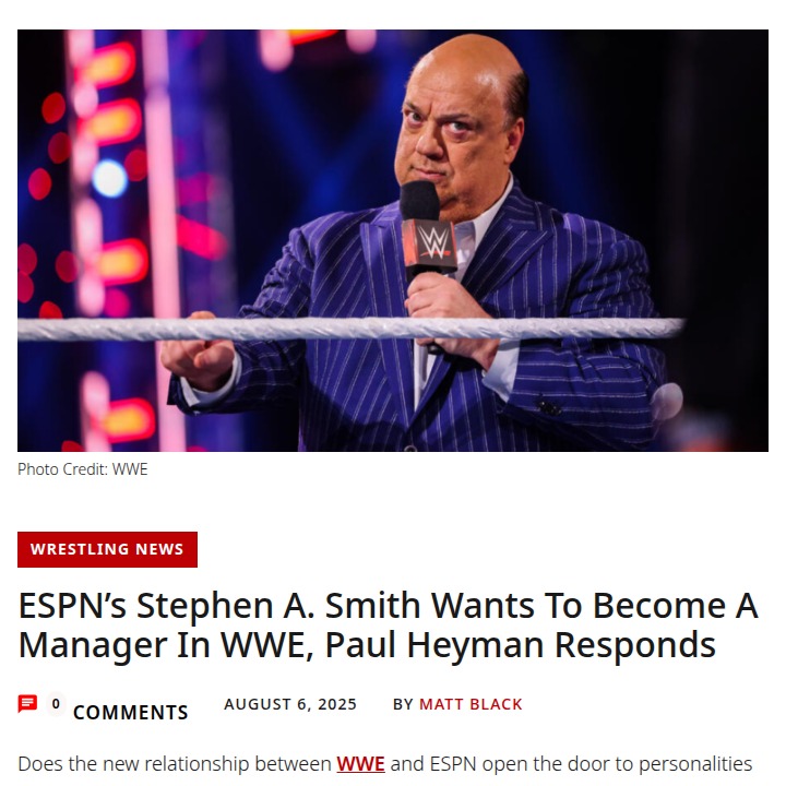 Stephen A. Eyes WWE: Heyman Fires Back
