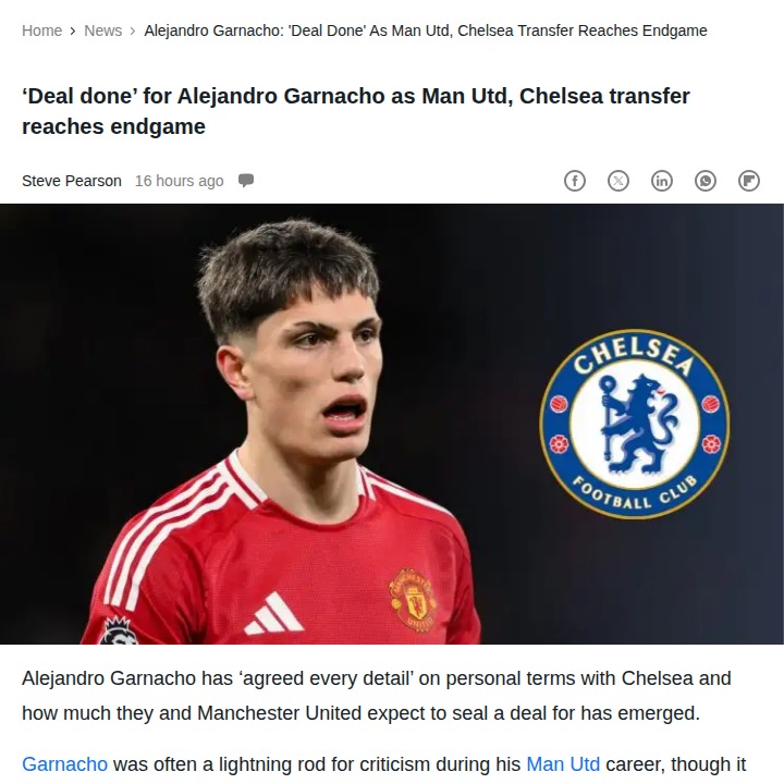 Garnacho Blues Bound? Chelsea-Man Utd Saga Heats Up