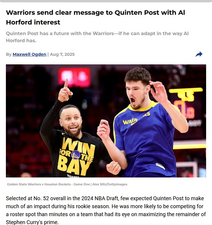 Warriors Eye Horford: What It Means for Post