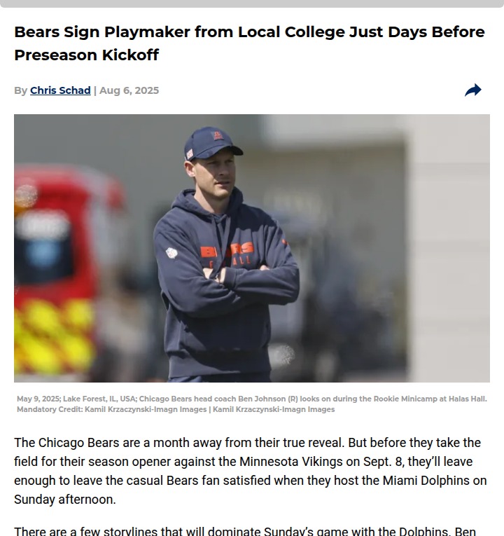 Chicago Bears add local talent to tight end mix