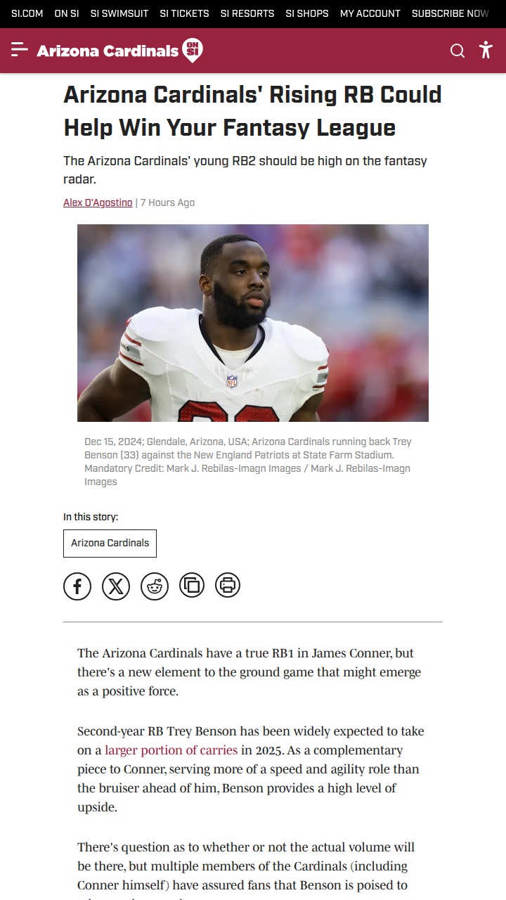 Why Trey Benson could shake up your fantasy team