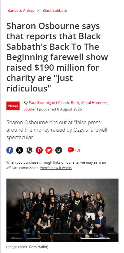 Sharon Osbourne Calls Out Charity Rumors 🤔