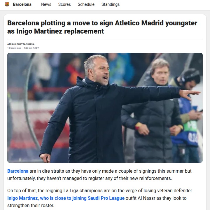 Barça Eyes Spina After Inigo’s Saudi Switch