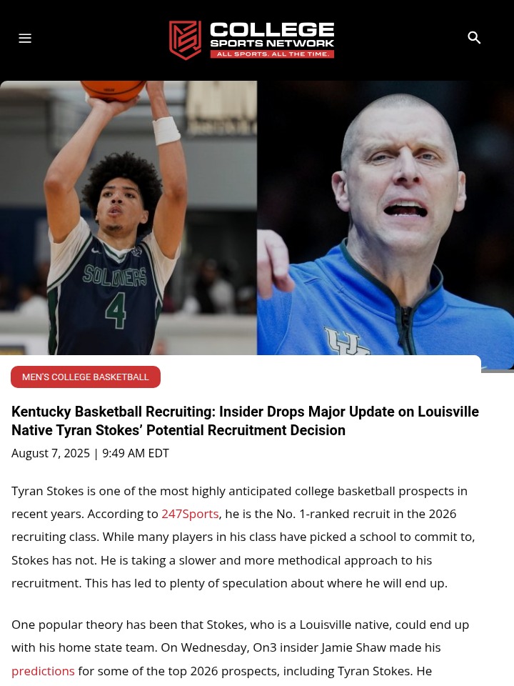 Will Tyran Stokes Choose Big Blue Nation?
