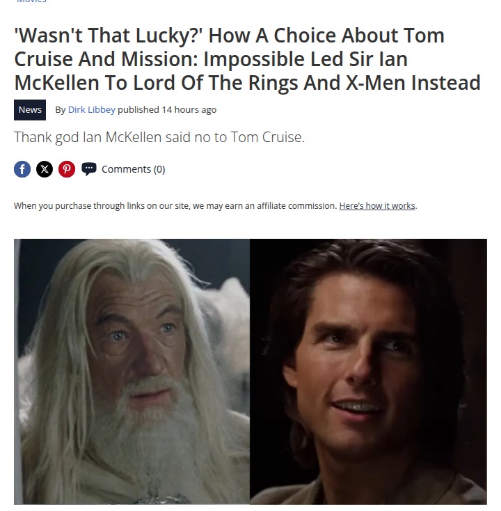 Ian McKellen Dodged Tom Cruise for Gandalf! 🧙‍♂️