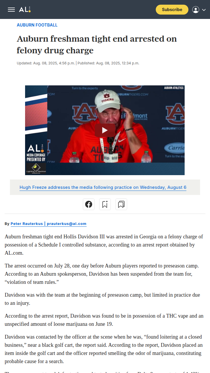 Auburn’s football team faces another setback