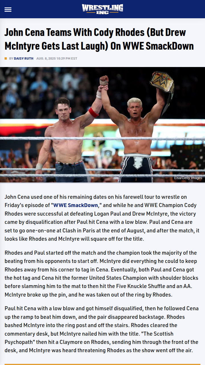 Cena & The American Nightmare vs The Scottish Psychopath