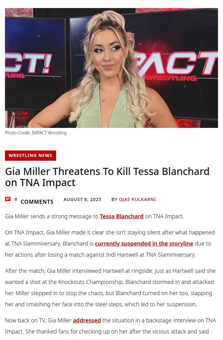 Gia Miller Fires Back at Tessa Blanchard
