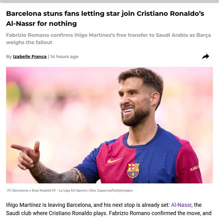 Barça Lets Iñigo Walk to Al-Nassr—For Free?!