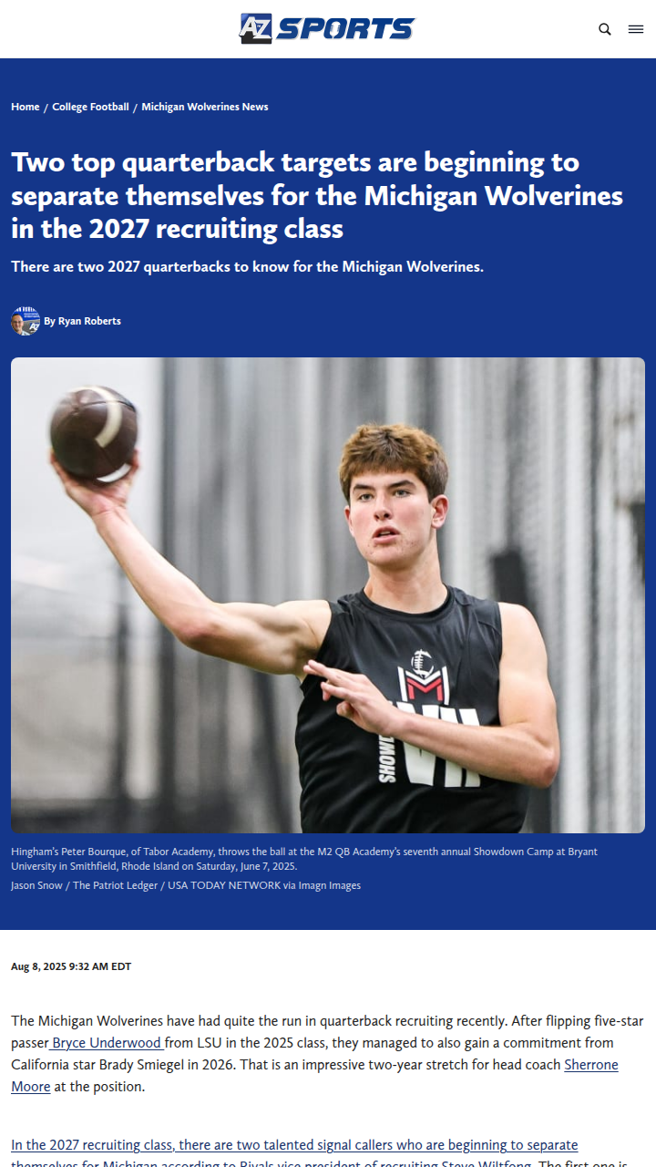Wolverines QB Battle: Bourque vs Zeigler