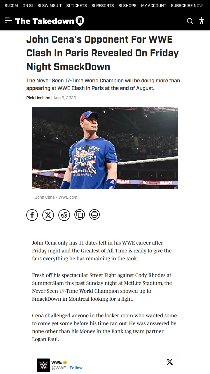 Cena vs The Maverick: Paris Showdown Set!