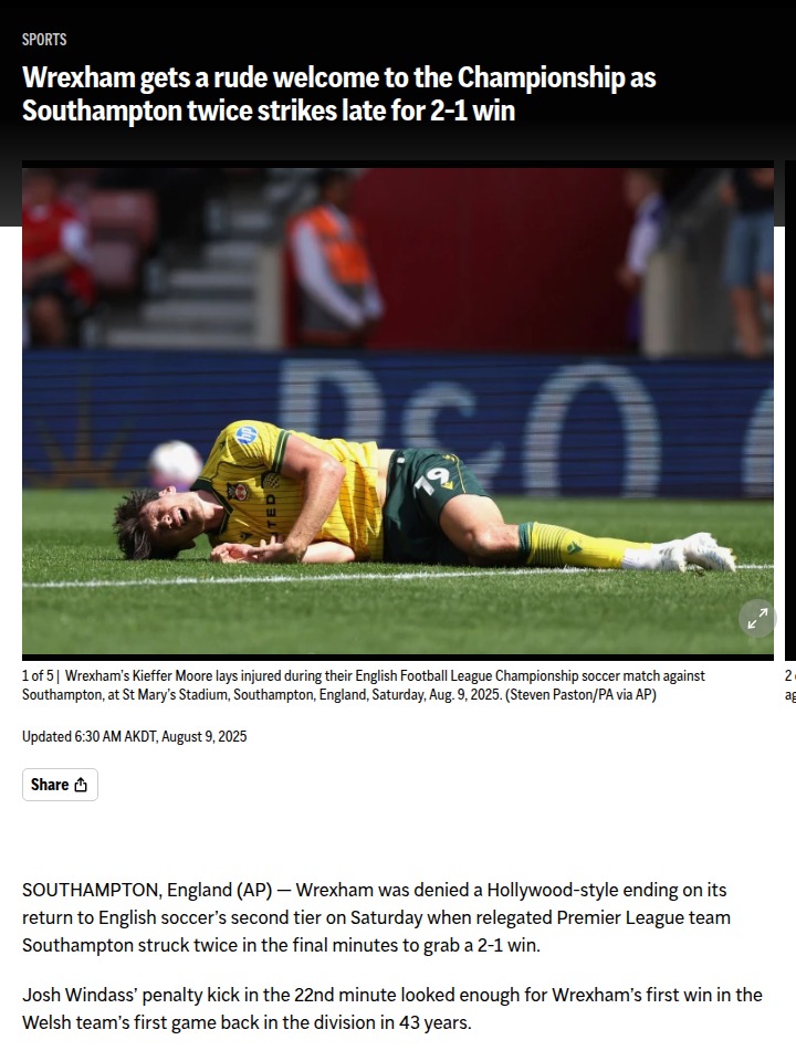 Wrexham’s Championship Heartbreak vs Saints