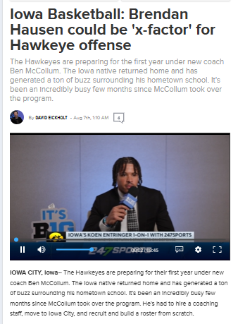 Brendan Hausen could ignite Iowa’s offense