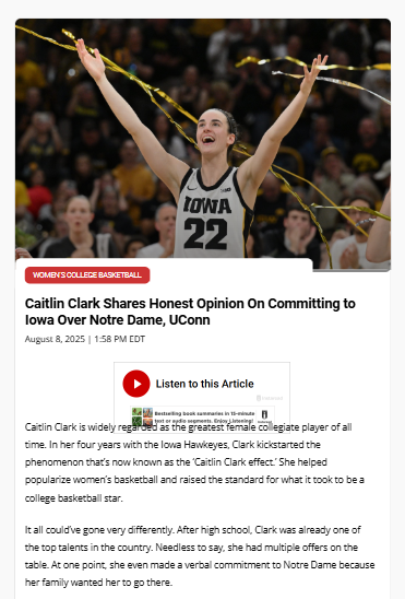 Why Caitlin Clark Chose the Hawkeyes