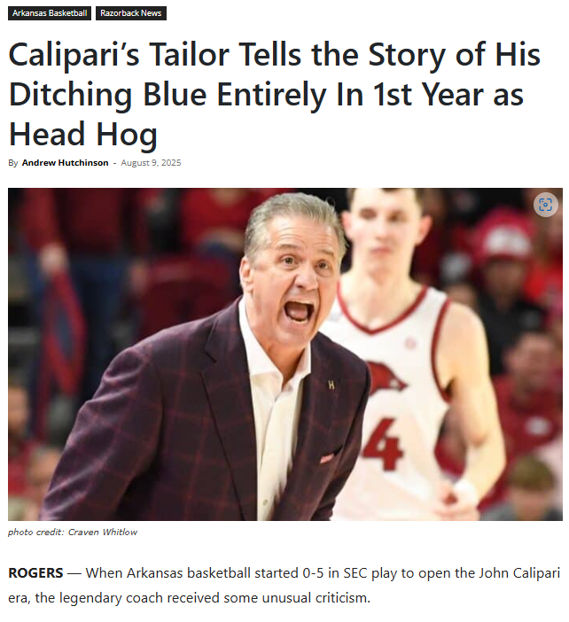 Calipari’s red jacket sparks Razorback pride