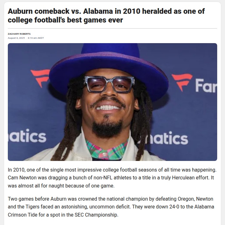The Camback: Newton’s Epic Iron Bowl Rally