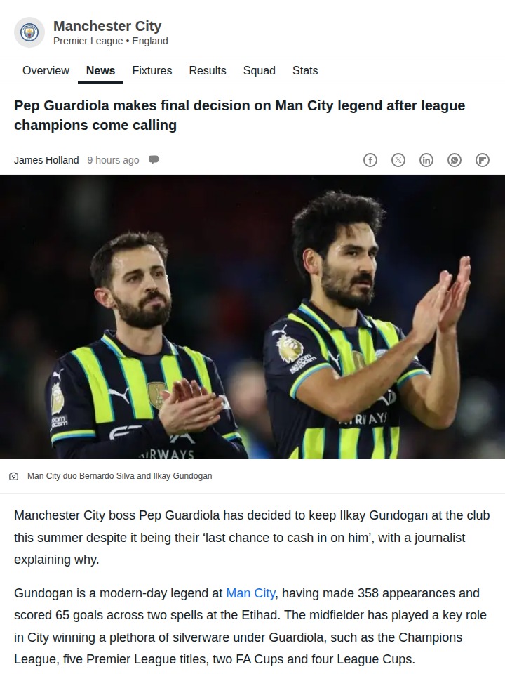 Gundogan Stays: Pep’s Loyalty Over Cash?