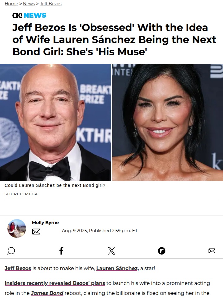 Bezos Wants Lauren Sánchez as Bond Girl?! 🎬