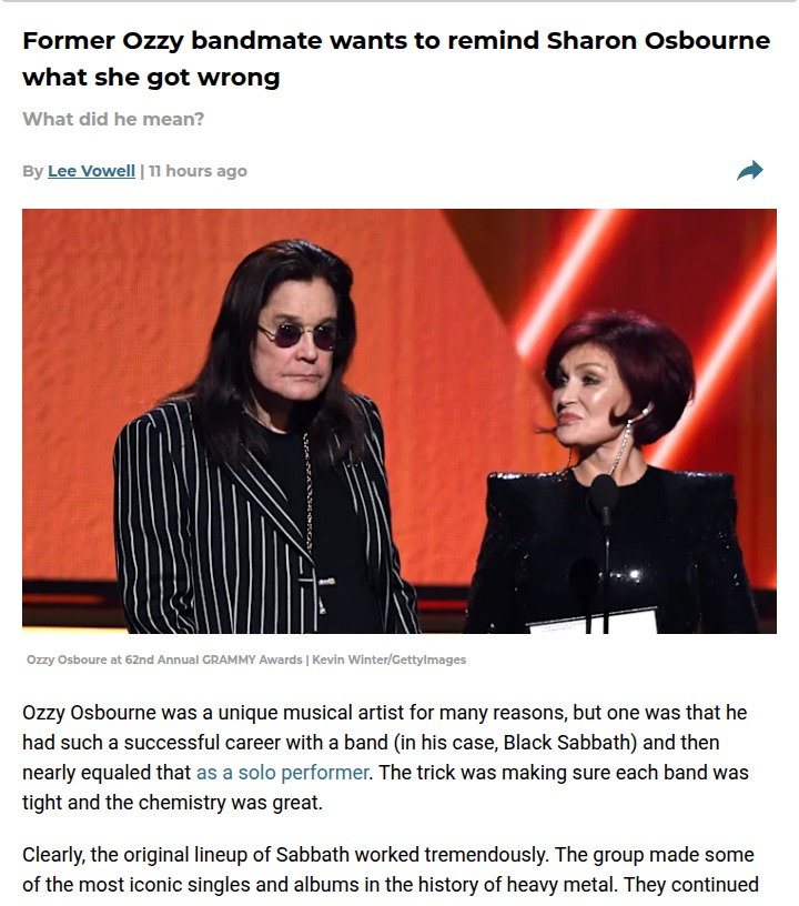 Sharon Osbourne Drama: Ozzy’s Band Split? 🎸
