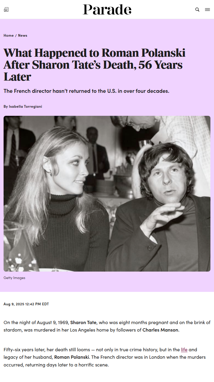 Polanski’s Image Never Recovered After Tate 💔