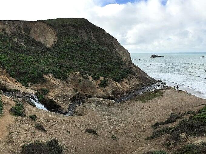 California’s secret waterfall meets the ocean