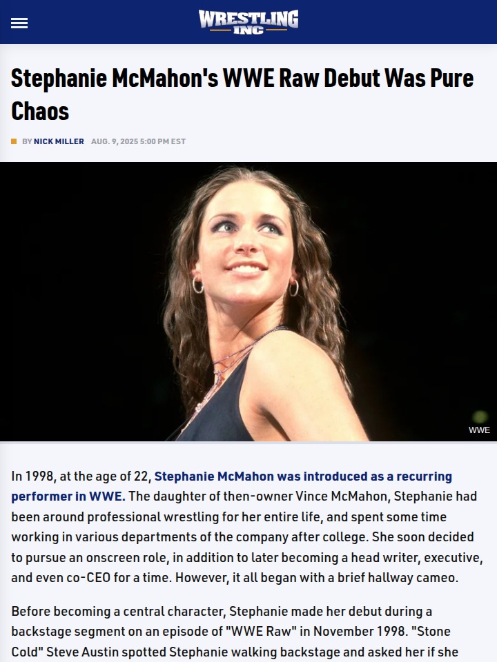 Stephanie’s Wild WWE Debut vs The Phenom