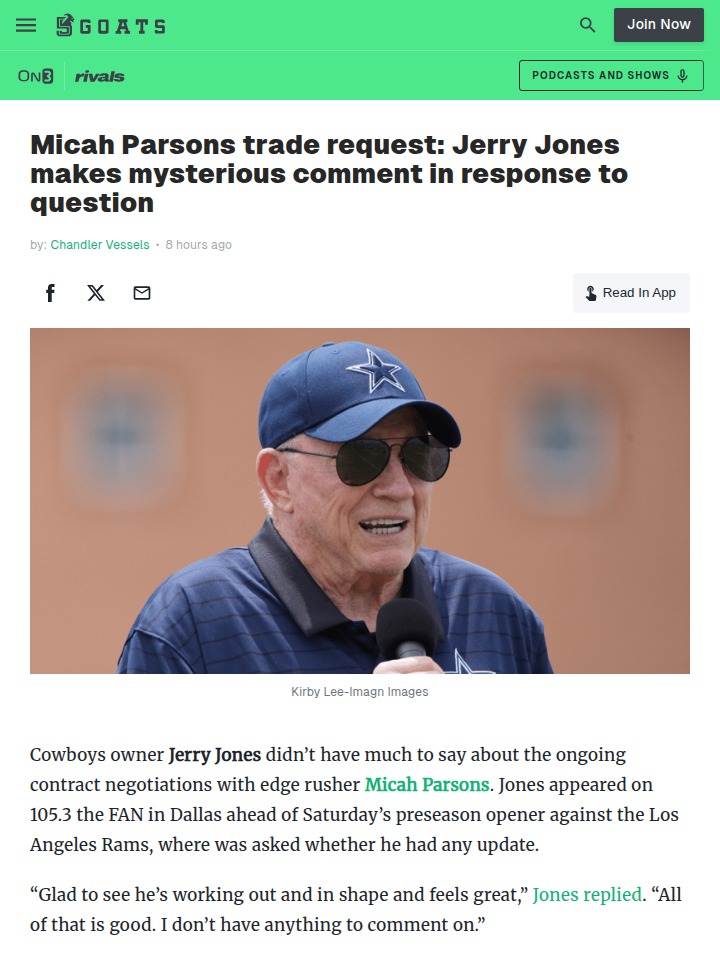 Micah Parsons standoff shakes up Cowboys fans