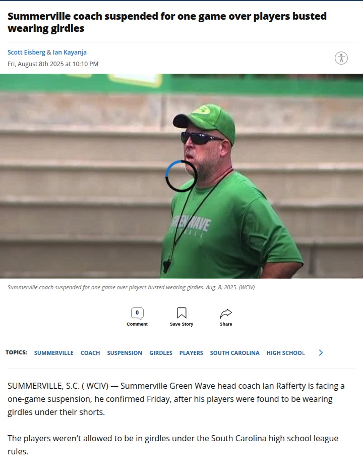 Summerville coach out after uniform mix-up