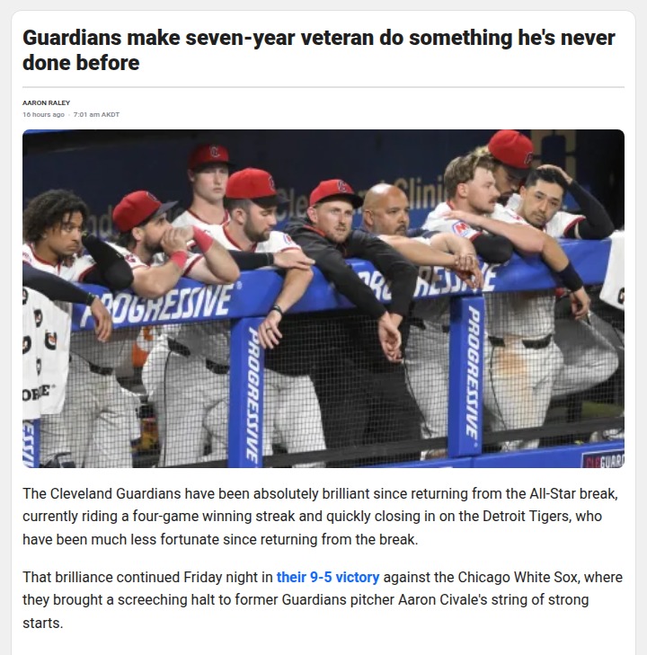 Guardians stun White Sox with explosive start
