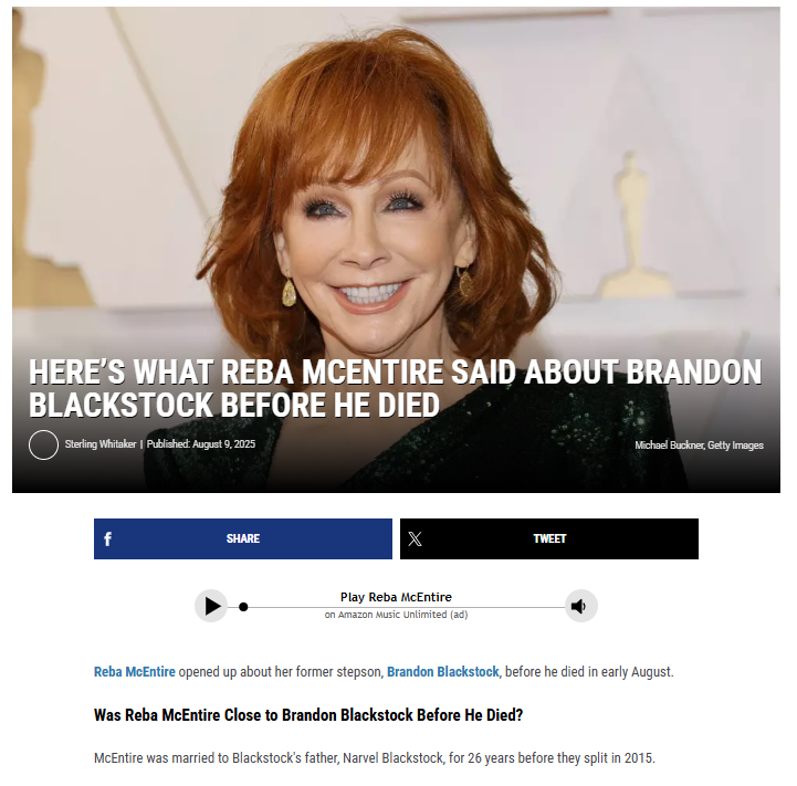 Reba’s Emotional Words About Brandon 🕊️