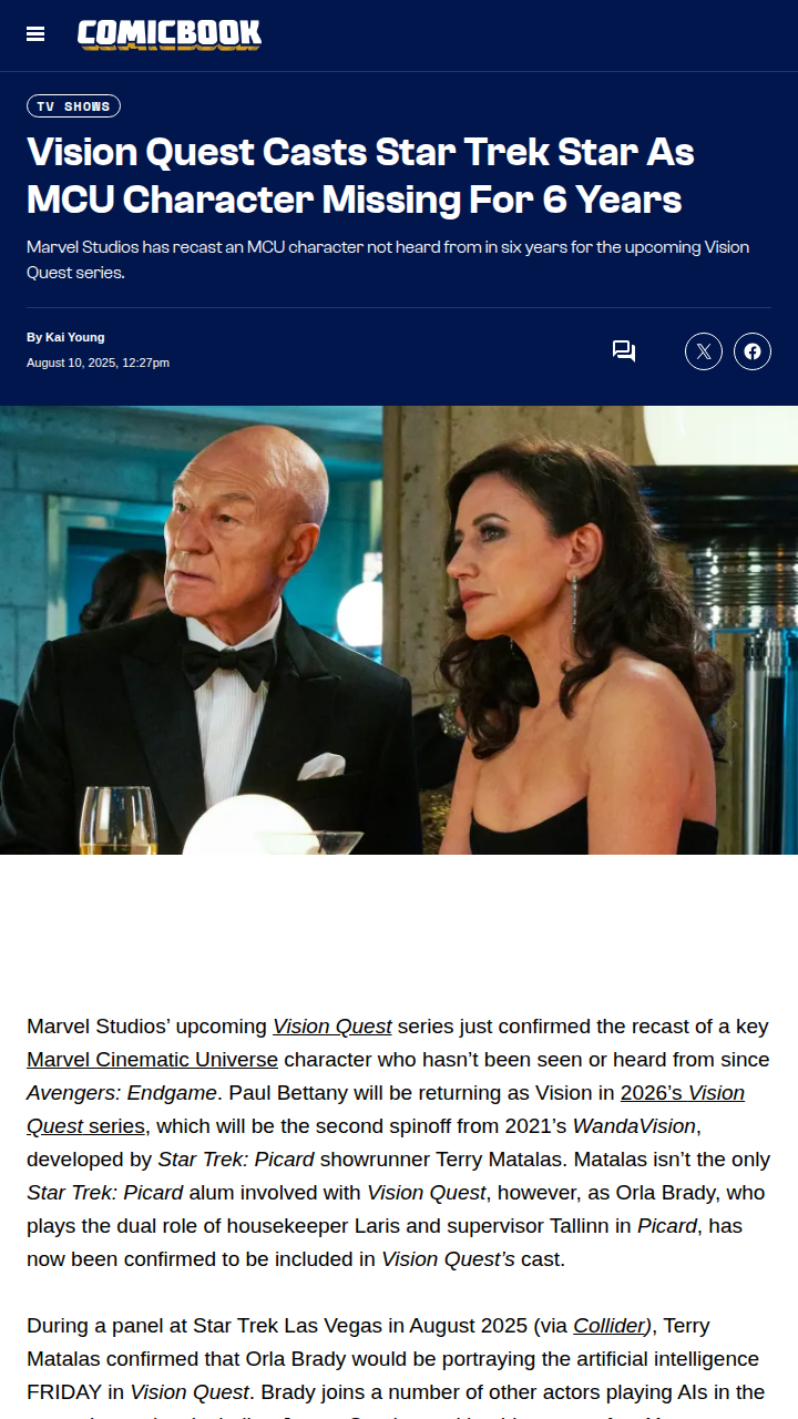 Star Trek’s Orla Brady Joins MCU as FRIDAY 🤖
