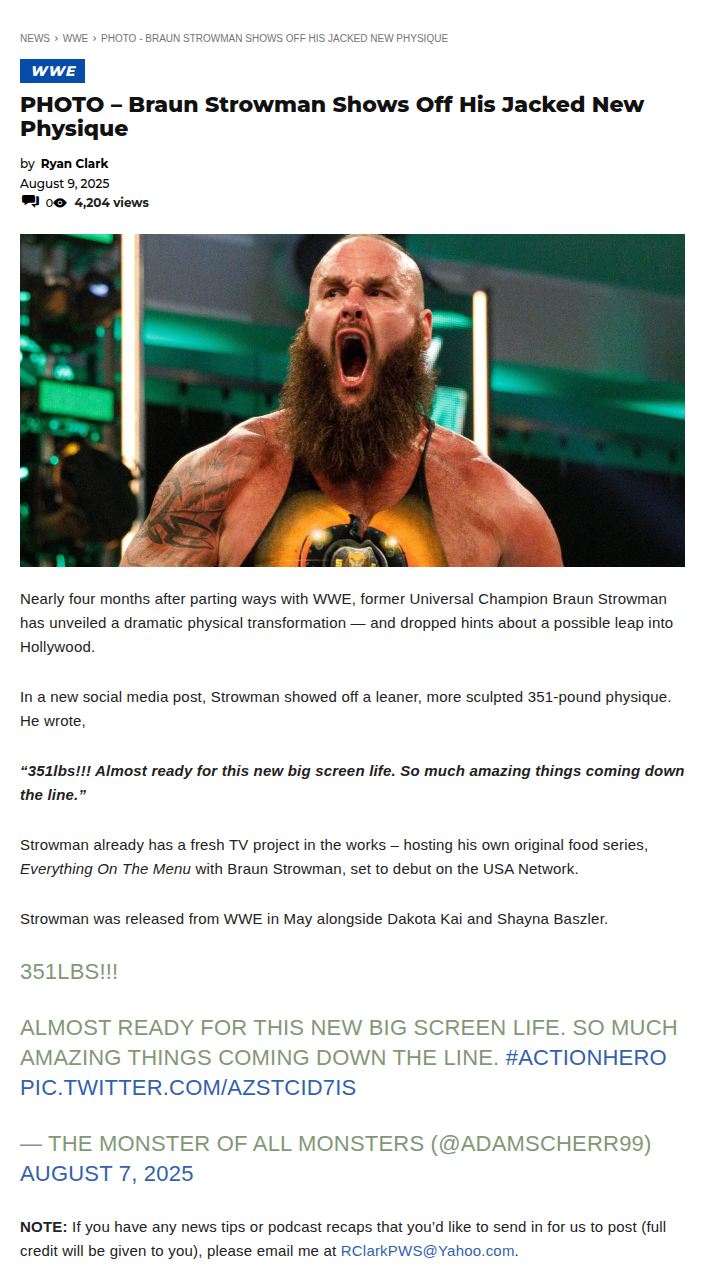 Braun Strowman Teases Hollywood Move