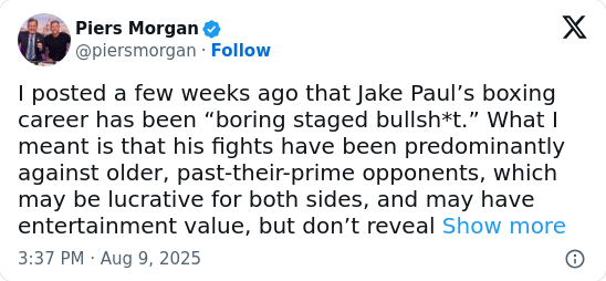 Jake Paul vs Piers: Staged Fights or Real Beef?