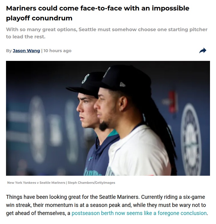 Who should start Game 1 for the Mariners?
