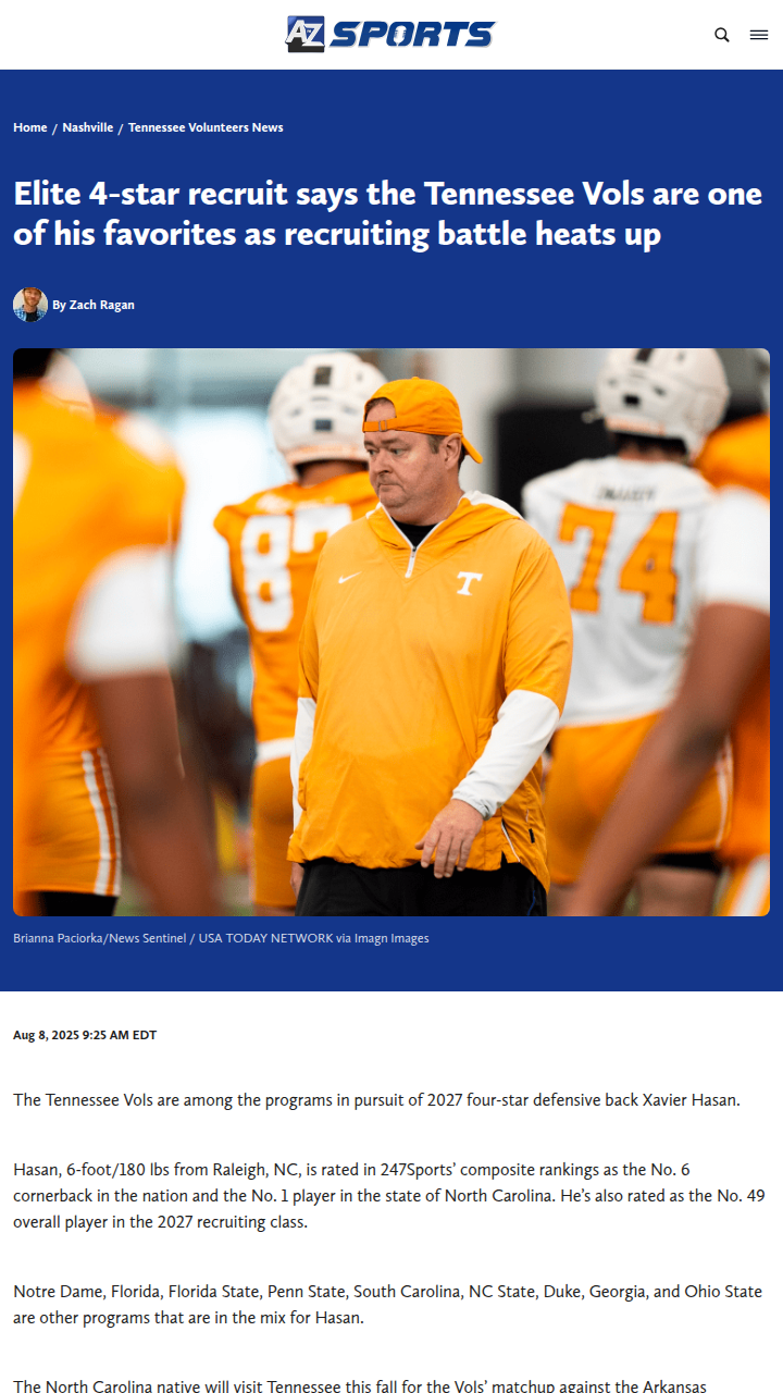 Tennessee Vols make a big impression on top recruit